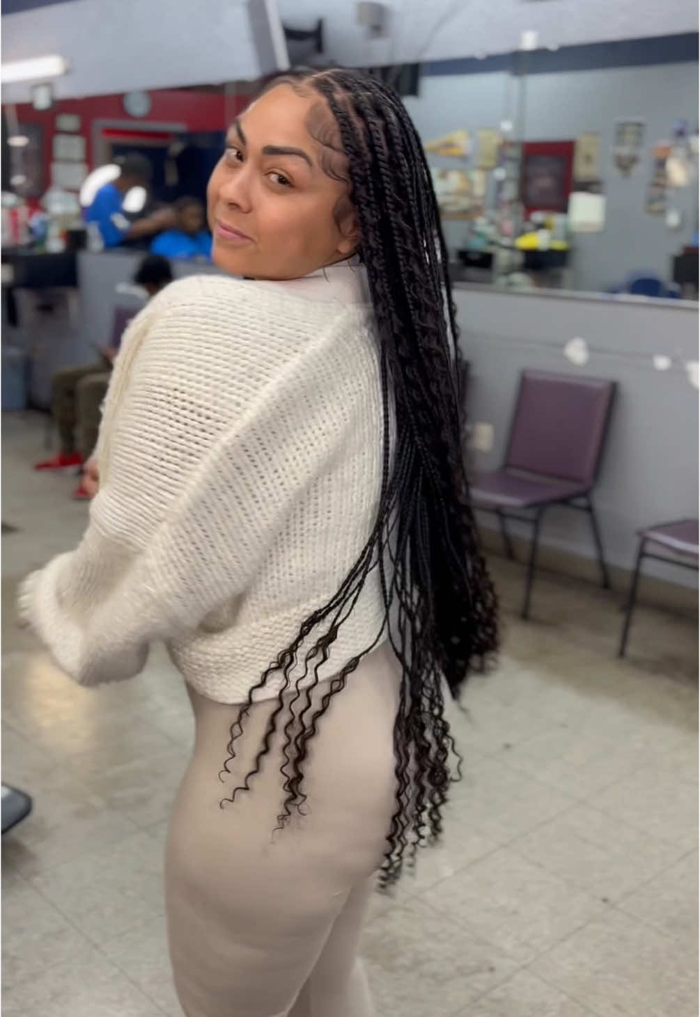 Goddess knotless with a rate of BoHo. Book the look #angiichairandbeauty #allstarbatbershop #fyp #dallastx #desototx #braids 