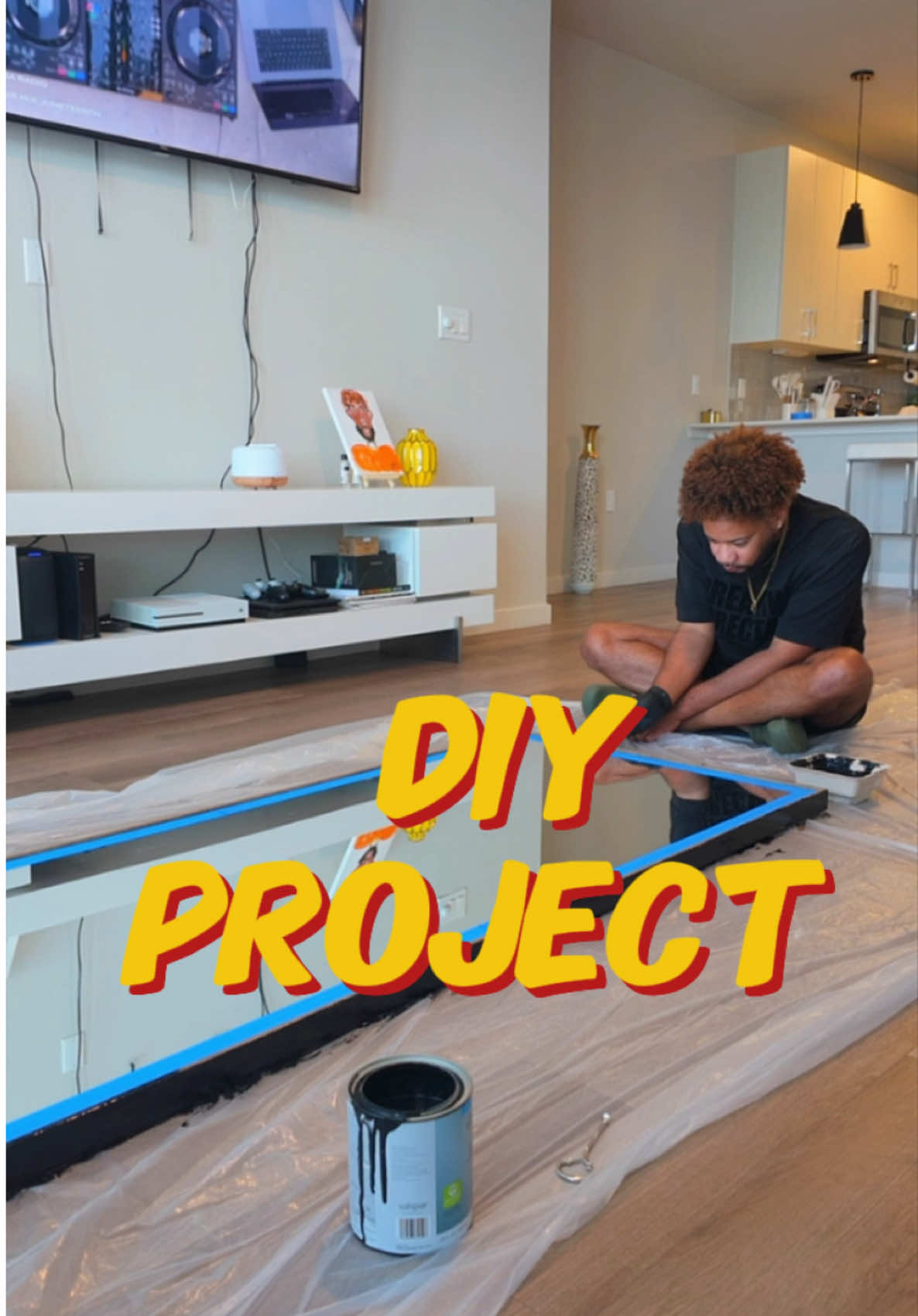 Just Call Me Zo, the handy man atp..  #DIY #unc #handyman #diyproject #mirror #painting 
