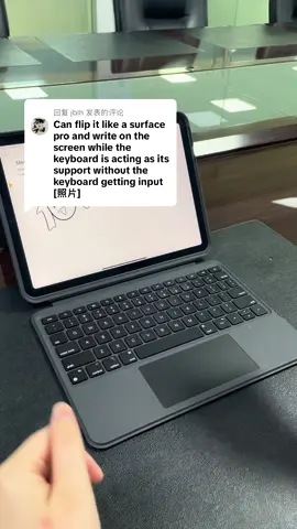 回复 @jblh You can simply detach the keyboard and adjust it to your desired angle for writing – like this.☺️#trending #keyboard #magnetic #portable #backlit #typing #ipad #tablet #wireless #black #detachable #writing #ipadair #ipad 