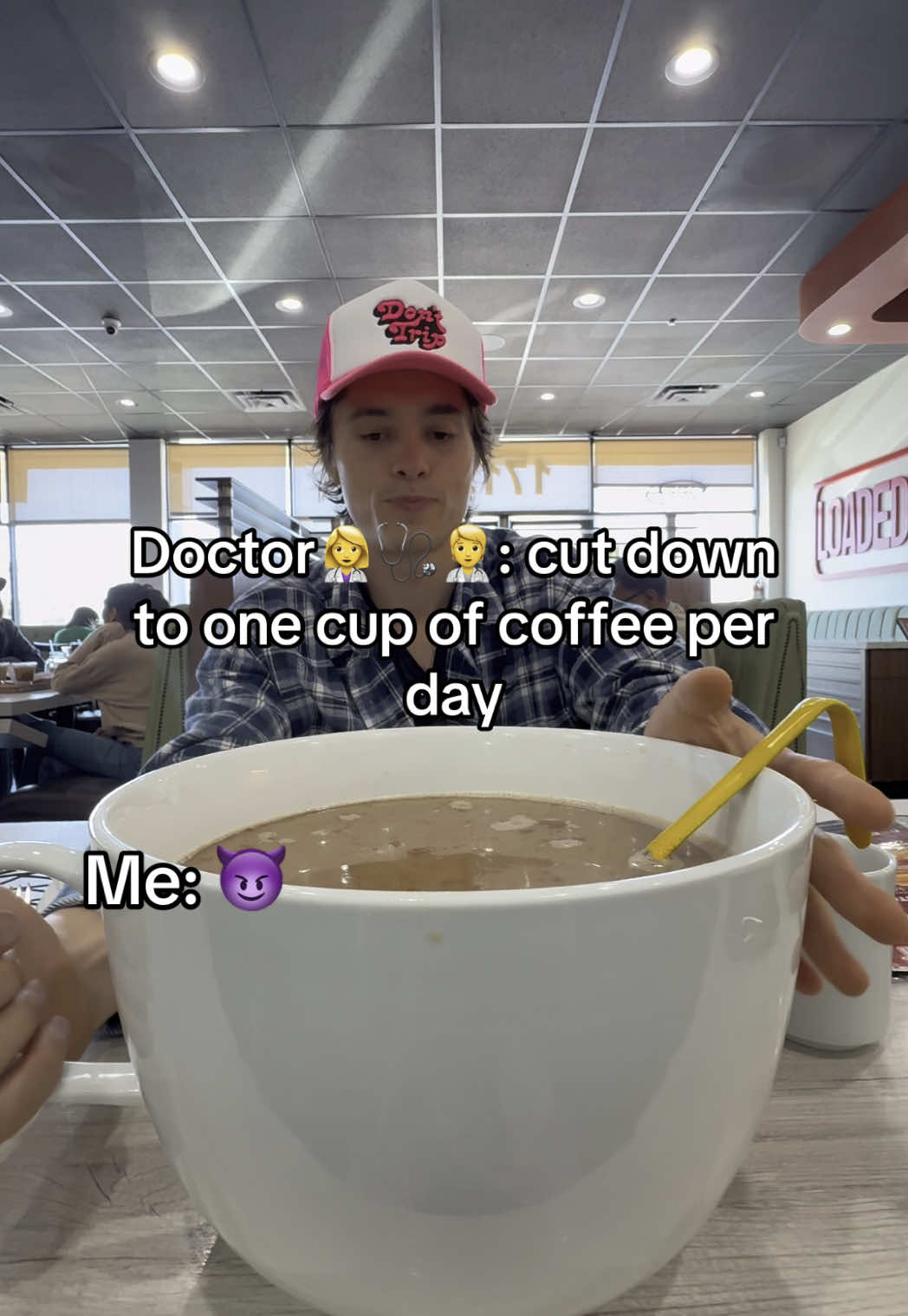 Cutting my coffee intake 💀😂 #comedy #Foodie #coffee #concha #giantconcha #viral #pandulce #doctor @LoadedCafe 