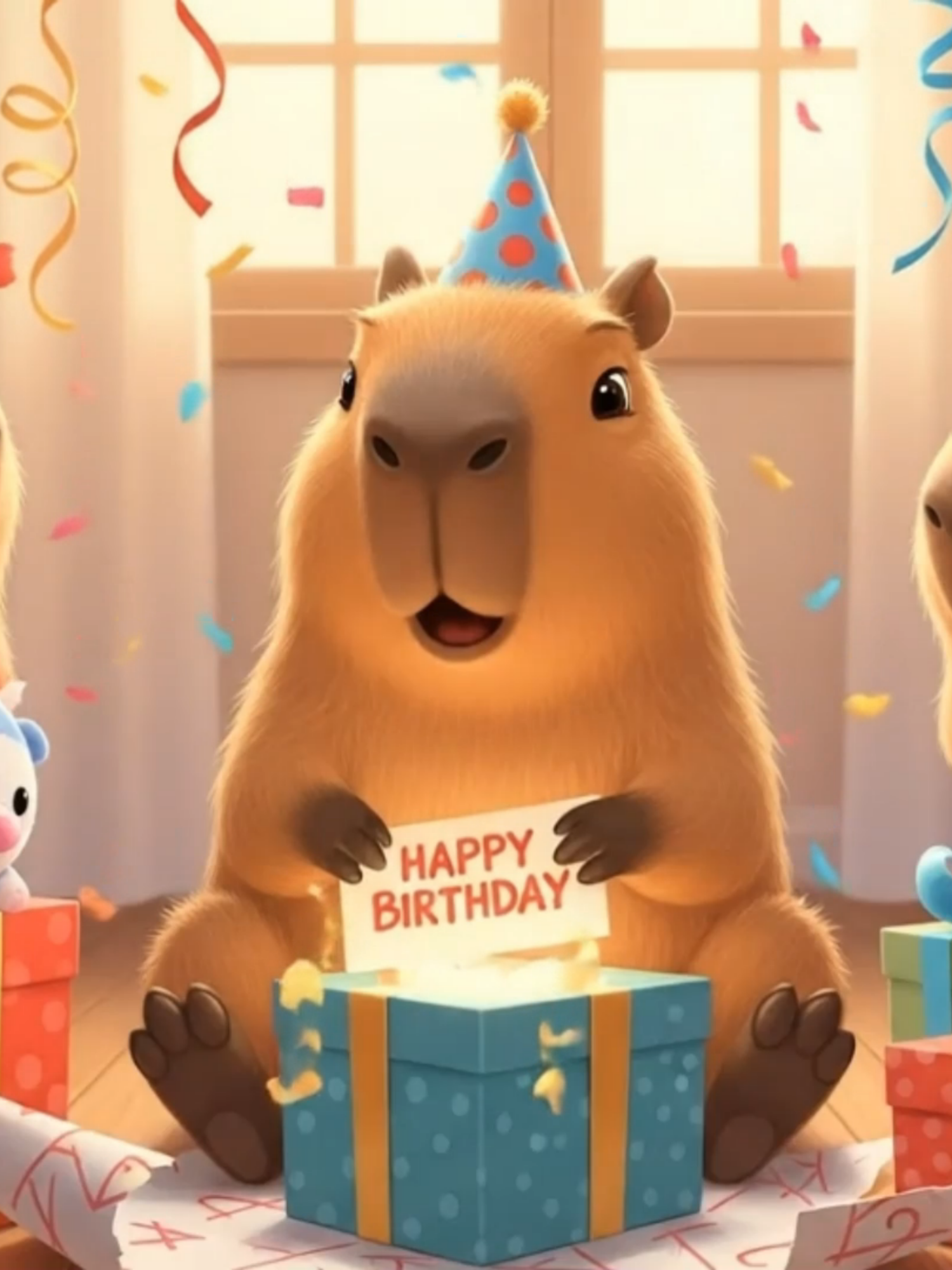 🎉 ¡Feliz cumpleaños con los Capibaras! 🎂🎈 ¡Este es un bello día lleno de luz, color y mucha alegría! Acompaña a nuestros adorables capibaras en esta tierna y divertida canción de cumpleaños donde cantan, bailan, llevan pancartas, confeti, y le desean lo mejor al cumpleañero o cumpleañera 🎁✨ Desde el amanecer hasta la fiesta llena de regalos, abrazos, risas y sueños cumplidos, esta canción es perfecta para celebrar un cumpleaños especial con amor, amistad y mucha ternura. Ideal para niños pequeños y toda la familia 💛 🌞 ¡Despierta, que ya es tu día! 🎶 Y los capibaras cantan… ¡celebrando con amor! 🦫 Una producción adorable de BoomKiddo 📌 Perfecta para fiestas, videos de felicitación o para compartir un momento mágico en familia. ✅ Recomendado para niños de 2 a 7 años ✅ Canción original con letra positiva y visuales encantadores ✅ Personajes capibaras tiernos, musicales y llenos de vida 👉 ¡Suscríbete para más canciones y aventuras con los capibaras! 🔗 https://go.hotmart.com/A100658405C #capibaras  #cumpleaños  #BoomKiddo #cancionesinfantiles  #capibara #cumpleañosconcapibaras #happybirthday  #videosparaniños #happybirthdaysong #mañanitas#capybara #cancionesvirales #AprenderJugando #Boomkidoo #capibara #funnycapybara #capybarashorts #happybithday #capybarakids #shortsparaniños #babycap #capybarafamily #capybaratiktok #viralvideos #kidstiktok #contenidoinfantil #cumpleaños #cumpleañofeliz #felizcumpleaños #birthdaysong #canciondecumpleaños #cumple #infantil #kidsoftiktok