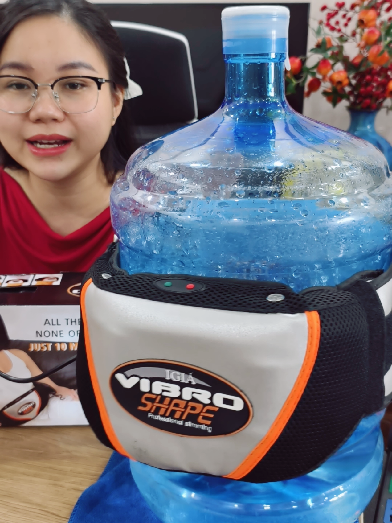 Đai Massage Rung Nóng Vibro Shape, máy massage rung bụng nhiều chế độ có điều khiển cầm tay #daimassagebung #maymassage #chamsocsuckhoe #gocvanphongcuatien 