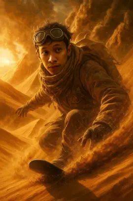 cara membuat video, buka kling ai, tulis prompt, Animate the snowboarder riding through a massive sandstorm with high energy and cinematic intensity. The man, dressed in rugged gear, carves through swirling golden dunes as towering waves of sand crash around him. The camera follows him closely, capturing his speed and agility—dynamic shots from low angles, side tracking, and sweeping aerial views emphasize the scale and chaos of the storm.The sand whips violently in the wind, creating a surreal, almost apocalyptic atmosphere. Sunlight pierces through the dusty haze, casting dramatic shadows and glowing highlights on the rider. His movements are fluid yet powerful, kicking up sand with each sharp turn and jump. Slow-motion moments highlight key tricks or near-misses with collapsing dunes, while fast cuts keep the adrenaline pumping.The scene feels like a high-octane mix of extreme sports and desert survival—vibrant, gritty, and visually stunning. Add motion blur, particle effects for flying sand, and a warm, saturated color grade to enhance the intensity and beauty of the storm. #viralvideo #viral #viraltiktok #fyppppppppppppppppppppppp #capcut #fyp #ai #fypage #videoai 