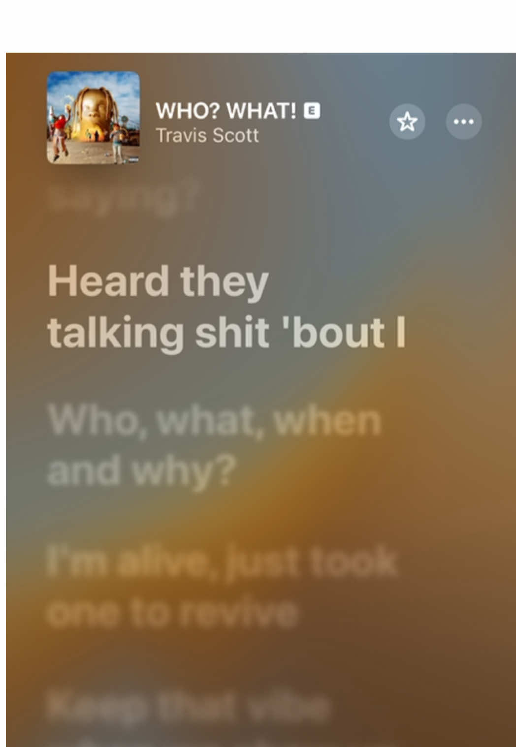 WHO? WHAT! - Travis Scott #lyriclychee #applemusic 