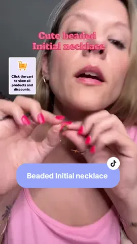 Cute beaded initial necklace! Love how the beads look and the added heart! #initialnecklace #beadedjewelry #beadednecklace #beadedinitialnecklace #tiktoklive #livehighlights #necklace #SummerFashion 