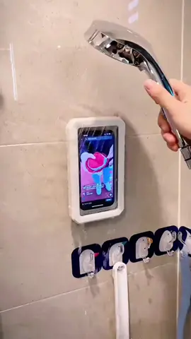 Shower Phone Holder - Wall Mounted Cellphone Holder Stand Waterproof Box Anti-fog High-sensitivity 360° rotation #goodthing #fyp #foryou #TikTokShop 