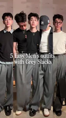 5 easy outfit for men to pull off with grey slacks 👀 — Just picked up these WIDE-LEG TAILORED WOOL-BLEND TROUSERS from the women’s section @COS for 50% off and I’m so happy because I’ve been looking for something like this for SO LONG.