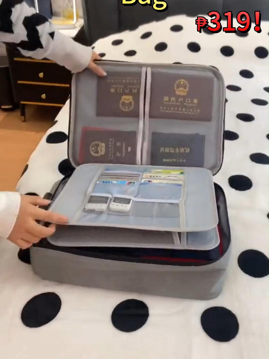 Large Capacity Document Storage Bag with Lock Waterproof 3 layer storage handbag file Portable Passports organizer #large #capacity #document #storagebag #lock #waterproof #3layer #handbag #portable #passports #organizer #titokshop