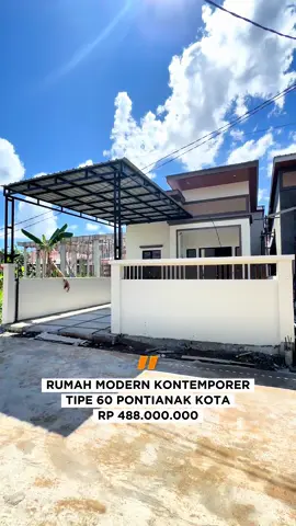 Rumah modern kontemporer tipe 60 JI. Danau Sentarum Pontianak Kota Rumah sisa 3 unit lagi  Spesifikasi & Fasilitas Singkat: - Luas tanah 7,5x 20M - Luas bangunan Type 60 - 2 Kamar tidur - 2 kamr mandi - ⁠Ruang tamu - Ruang Keluarga - Ruang dapur  - Lantai Granit 60x60 - Plan lantai seluruh ruangan - Kusen alumunium dan pintu kayu bengkirai - ⁠Kerangka atap Baja ringan - Plafon Trap Bias fariasi - lampu LED - carport luas 4 x 6 meter - ⁠ KEUNGGULAN : jl sudah beton bisa 2 mobil Tanah panjang 20 meteran Cash Bisa request denah ruangan *Bonus* - Carport mobil - ⁠Canopy - Pagar Keliling & pagar dorong - Taman mini - wall moulding Ruang Tamu - lampu gantung & bias  *Harga Rp 488.000.000,- *Kpr Bank DP Minimal 20%* *Booking 10 juta sudah termasuk WA : 0898-5160-364 #rumahminimalis #rumahpontianak #rumahidaman #rumahmewah #pontianak #rumahmurahpontianak
