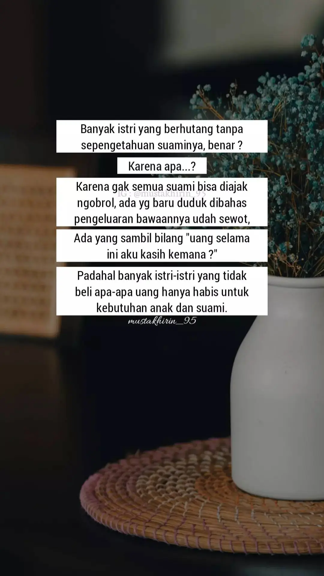 tidak ada istri di dunia ini yg mau berutang🥺