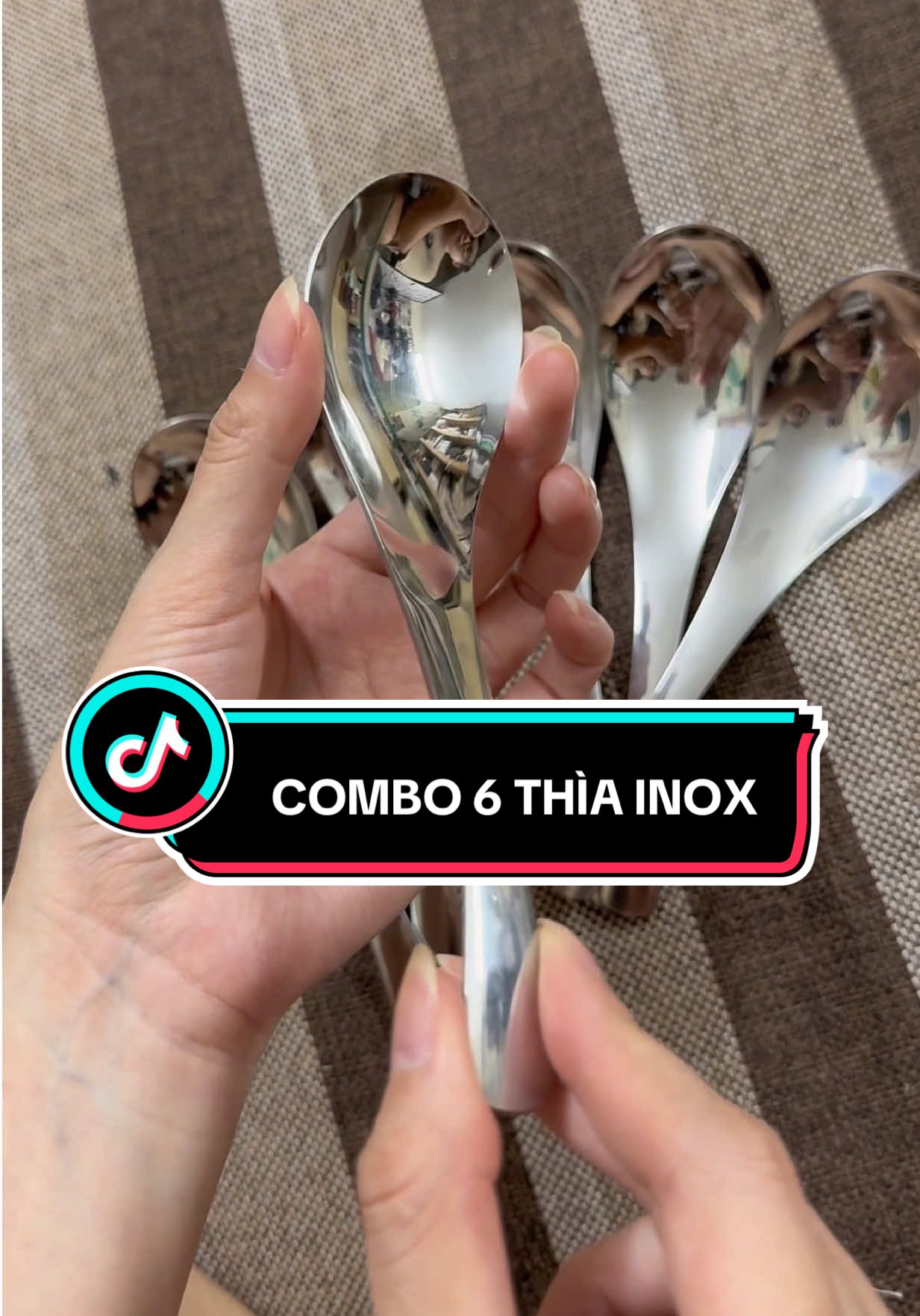 Combo 6 thìa inox dày dặn chắc chắc giá rẻ #xuhuong #giadung #thiainox #thiaansup #thiaancom 