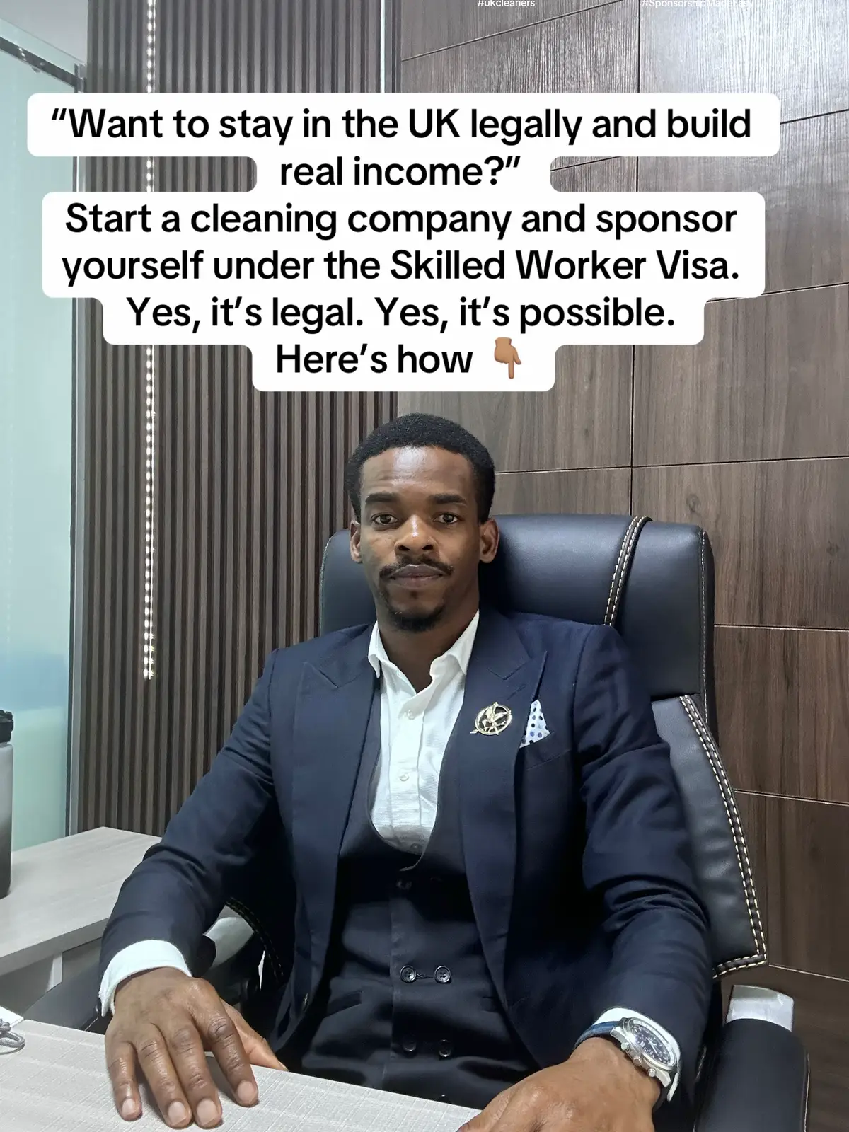 For less than £4000 you can own a company with the right to issue CoS. If you put your heart to it, this entire process takes approximately 3 months from start to finish. #cleaningbusiness #cleaningbusinessuk #startacleaningbusiness #cleaningbusinessowner #cleaningcompany #cleaningservicesuk #cleaningstartup #ukcleaningservices #cleaningbusinesscoach #residentialcleaning #commercialcleaning #howtostartacleaningbusiness #cleaningbiztips #cleaningbusinessmarketing #selfsponsorshipuk #ukbusinessstartup #smallbusinessuk #skilledworkervisa #ukimmigration #businessvisauk #entrepreneuruk #workvisa #startyourbusiness #visasponsorship #ukcleaners #msmhdigital 