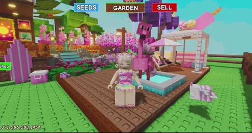 Summer themed garden🌸🏝️☀️ #growagarden #Summer #pink #fyp #roblox 