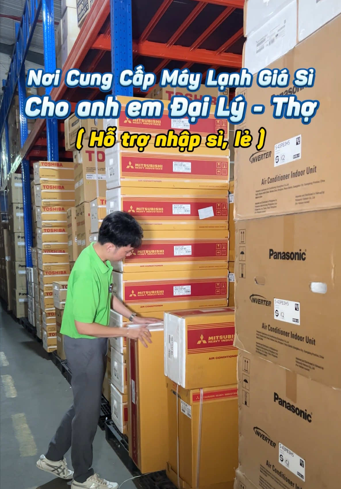 Địa điểm cung cấp máy lạnh giá sỉ xịn nhất. Hỗ trợ nhập ít vẫn có giá sỉ#nppdienmaygiakhang #fyp #maylanhgiare #mitsubishiheavyduty 