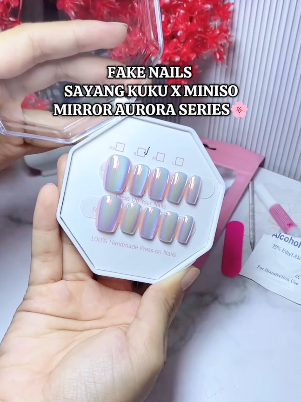 Fake nails sebagus ini nyesel sih kalo ga dicheckout😍✨ #fakenails #kukupalsu #sayangkukuxminiso #fyp #xyzbca 