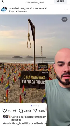 Concorda ou sem corda?  #polemicas #protesto #ipanema #praiadeipanema #riodejaneiro #lgbt #irã #israel #standwithus #militante  Fonte: @standwithus_brasil  