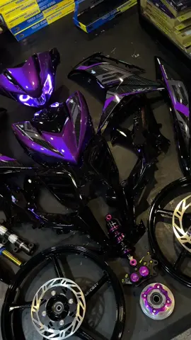 COMBO RC EXCITER PURPLE CUSTOM LC V8 STICKER TANAM 🇲🇾🇲🇾🇲🇾🥳😁🇻🇳🇻🇳 . #fyp #lc135 #y16zr #y15zr #suriamotorsport #suriagarage 