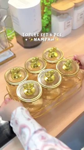 Set Toples mewah 6 pcs udah plus nampan nya cuma 100ribuan aja ✨😍 #toplesset #settoplesmurah #toples #topleslebaran #toplesmurah 