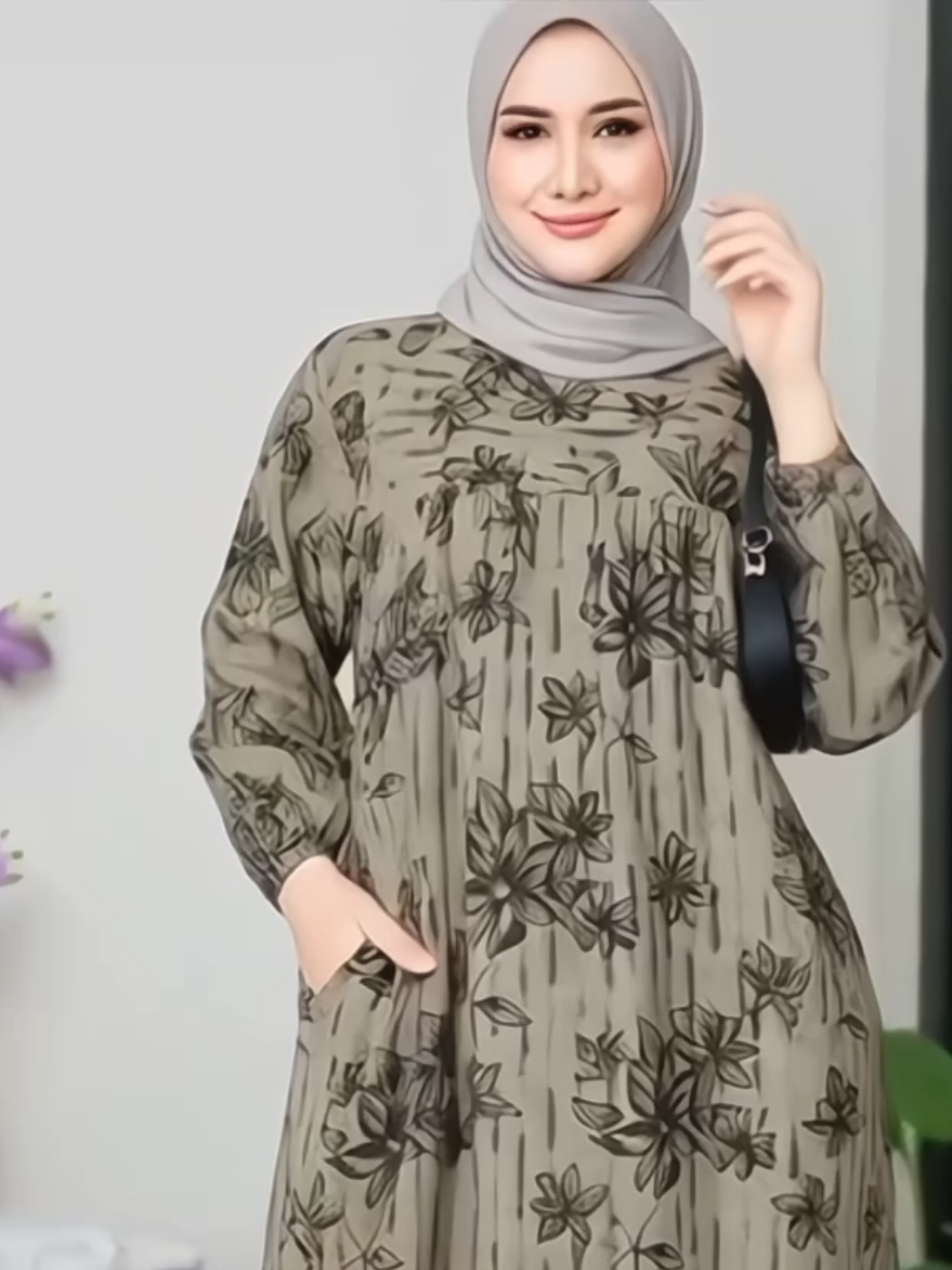 Tamala Gamis Rayon Premium Motif Bunga  #gamis #gamismurah #gamiskekinian #gamiscantik 