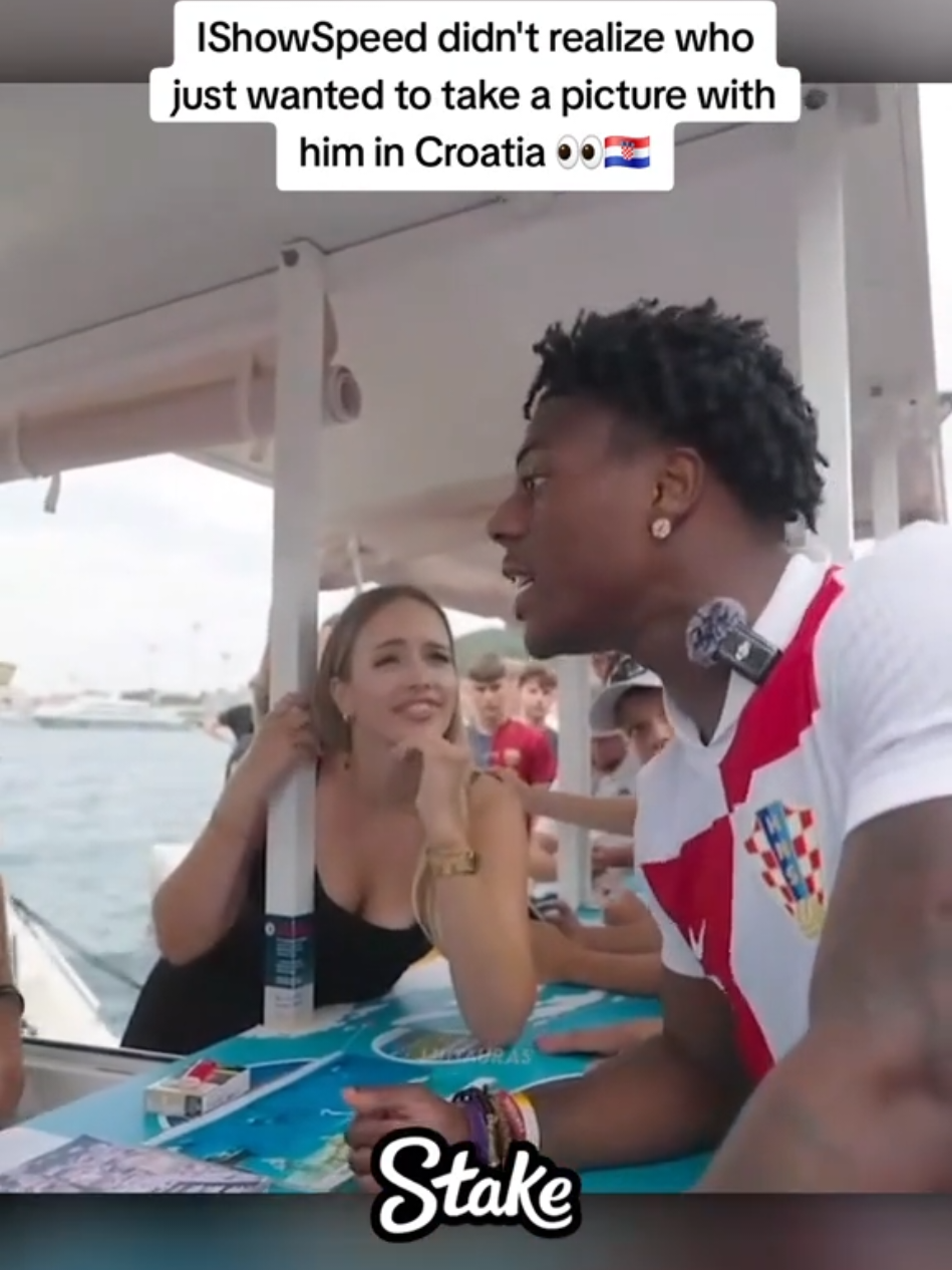 IShowSpeed didn't realize who just wanted to take a picture with him in Croatia 👀🇭🇷 #ishowspeed #fyp 