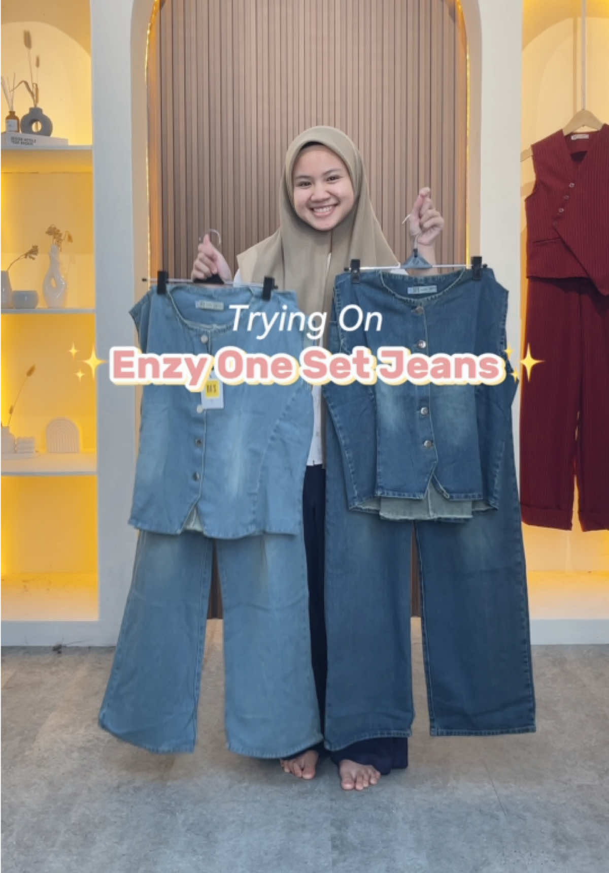 Buat kamu para pecinta denim 🫵🏻😘 #outfitideas #outfitinspo #rekomendasioutfit #racuntiktok #oneset #denim #fyp 
