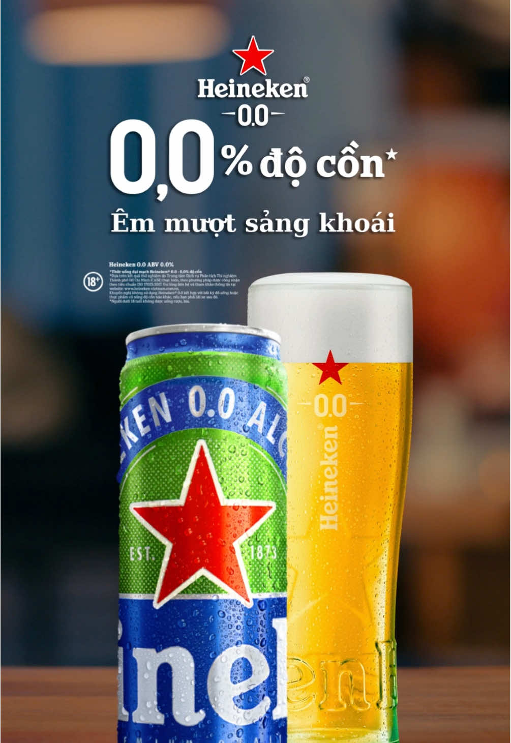 HEINEKEN 0.0 - 0,0% ĐỘ CỒN Dù lái xe hay không, yên tâm nhập tiệc với Heineken 0.0 🍻 *Heineken 0.0 ABV 0.0% *Thức uống đại mạch Heineken® 0.0 - 0,0% độ cồn *Dựa trên kết quả thử nghiệm do Trung tâm Dịch vụ Phân tích Thí nghiệm Thành phố Hồ Chí Minh (CASE) thực hiện, theo phương pháp được công nhận theo tiêu chuẩn ISO 17025:2017. Vui lòng liên hệ và tham khảo thông tin tại website: www.heineken-vietnam.com.vn. Khuyến nghị không sử dụng Heineken® 0.0 kết hợp với bất kỳ đồ uống hoặc thực phẩm có nồng độ cồn nào khác, nếu bạn phải lái xe sau đó. *Người dưới 18 tuổi không được uống rượu, bia #Heineken00 #EmMuotSangKhoai