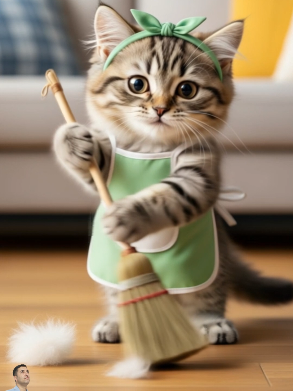 Housework? The Cat Does It. The Lion? Just Rules. 😹👑 #animals #cuteanimals Meet our adorable helpers of the day: 🐱 The hardworking kitten in a pink apron, trying her best to water the plants (even if she spills a little 😹) 🦁 The baby lion king, lounging on the couch like he owns the place, wearing a golden crown and munching popcorn while watching TV! In this episode of “Animals Doing Housework”, one pet is busy being useful… the other is just being royal. 👉 Do YOU have a pet? Does your cat clean? Does your dog “help” you around the house? Tell us in the comments — we love funny stories from real-life animal friends! 🐾 💬 New cute animal shorts EVERY DAY on Cute Animals Parade! Don’t forget to like, comment, and subscribe for more meow-gical moments and king-sized laughs. #CuteAnimalsParade Funny Animals, Kitten Cleaning, Lion King, Animal Shorts, Cat Lovers, Baby Lion, Housework Pets