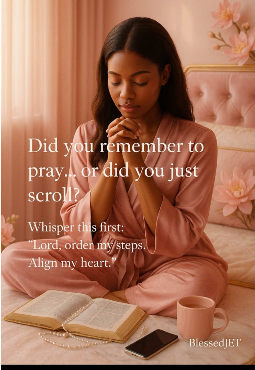 Before you pick up your phone… pick up peace. Whisper a prayer, not a panic. #FaithBeforePhone #ChristianTikTok #PrayerFirst #HealingInStillness #BlessedJET #Jesus50 