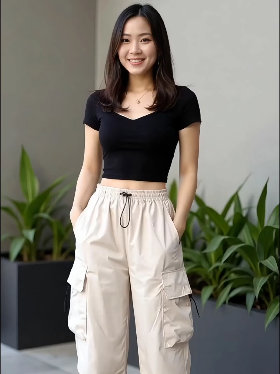 Celana cargo wanita keren 2025 korea style, celana wanita kekinian trend 2025, rekomendasi celana cargo wanita highwaist korean style premium keren model terbaru 2025 kece viral di tiktok, Kiya Cargo Pants Highwaist Loose Korean Style - Celana Panjang Kargo Karet Wanita Tali Serut Kain Kaki Samping Cantik #celanacargo #celanawanita #cargopants #cargomurah #outfitinspo #belilokal 