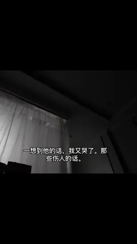 一想到他的话，我又哭了。那些伤人的话。