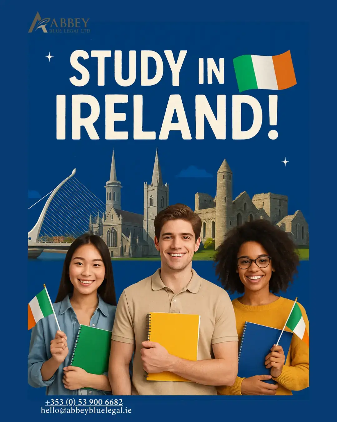 Planning to study in Ireland? File your Student Visa with Abbey Blue Legal worldwide. #ireland🇨🇮 #immigrationconsultant #studentvisa #visa #immigrationlawyer 