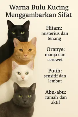 warna bulu kucing menentukan karakternya