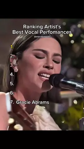 Ranking Artist's Best Vocal Performances!  1 is so underrated #liveperfomance #vocals #popculture #gracieabrams #bestperfomance #demilovato #arianagrande #rihanna #oliviarodrigo #theweeknd #billieeilish #singing #ranking #CapCut 