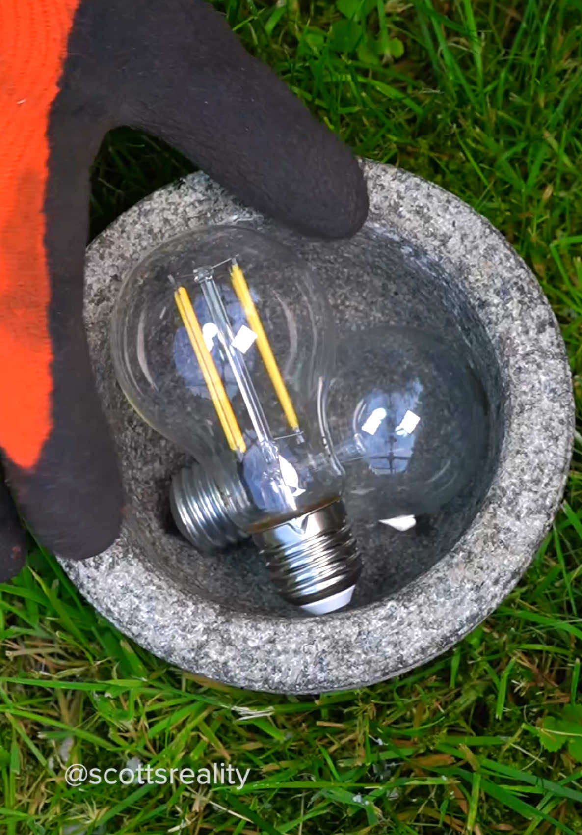 Crushing light bulbs back into sand! 
