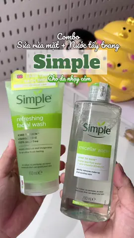 Combo tẩy trang + sữa rửa mặt Simple  #srm #nuoctaytrang #simple #taytrangsimple #suaruamatsimple 