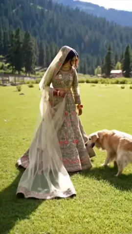 Newlywed joy on full display! 💍🐶 This radiant bride shares her first playful moments with her furry friend on a lush green meadow — laughter, love, and pawsome memories! 🌿❤️ #NewBrideVibes #DesiBrideMoments #DogLoverBride #GreenMeadowMagic #PakistaniWeddingFeels #BrideAndPup #JustMarriedJoy #NatureAndLove #WholesomeVibes #ShaadiDiaries