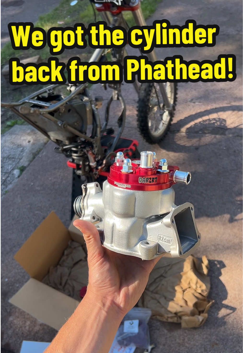 the cylinder for the $600 Cr80r is back from @PhatheadRacing 😍🔥 This is so friggin awesome! 👏  #darzrt #phatheadracing #cr80 #honda #2stroke #cr125 #mototok #foryou #fyp