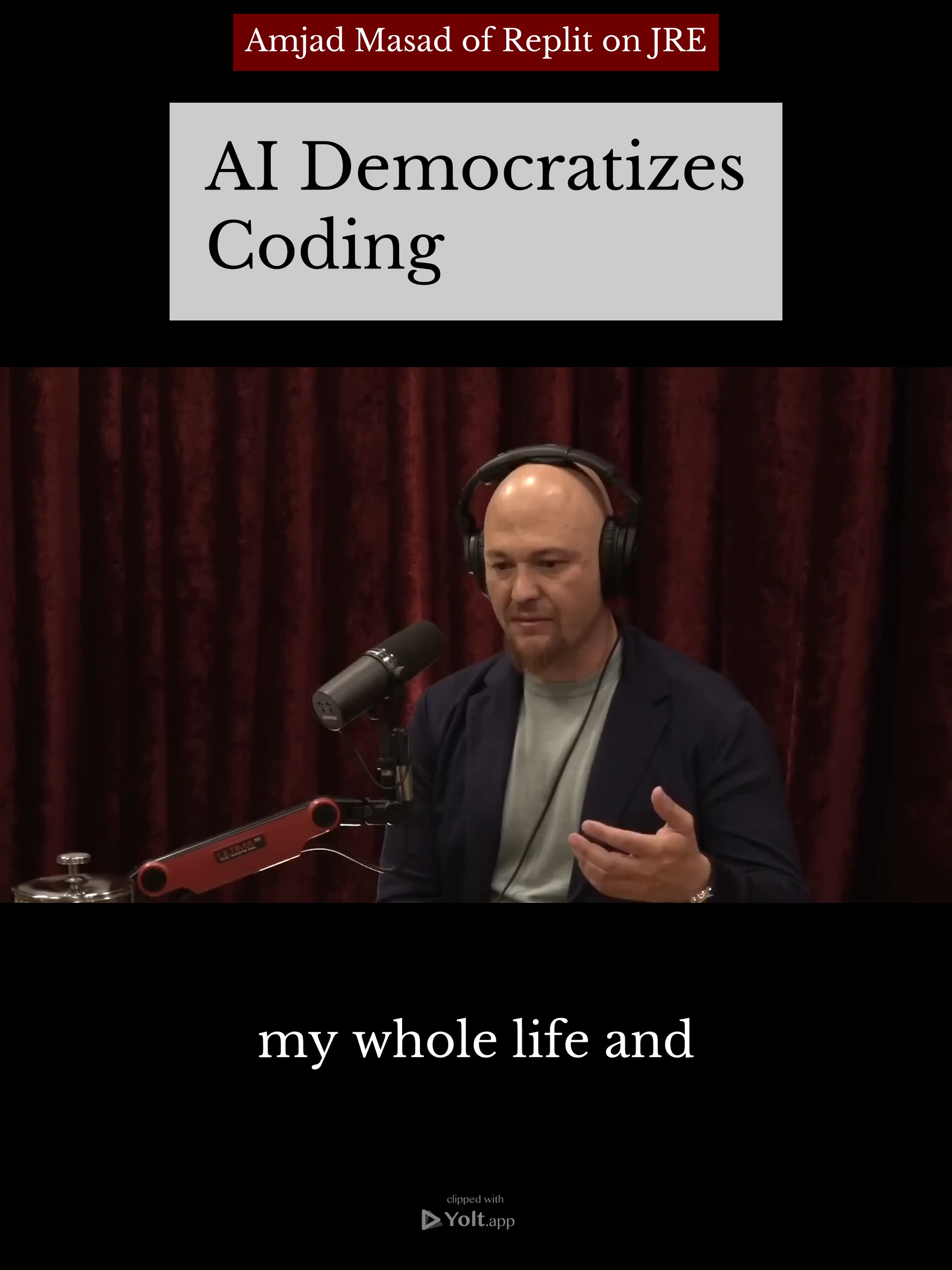 AI Democratizes Coding - Amjad Masad of Replit on JRE #programming #accessibility #agi