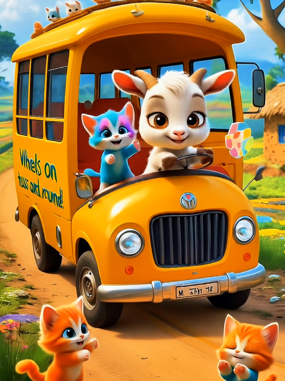 THE WHEELS ON THE BUS! #viralvideos #cartoon #1m #funnyvideo #foruyou #tiktokcreator #creatorsearchinsights #5000k 