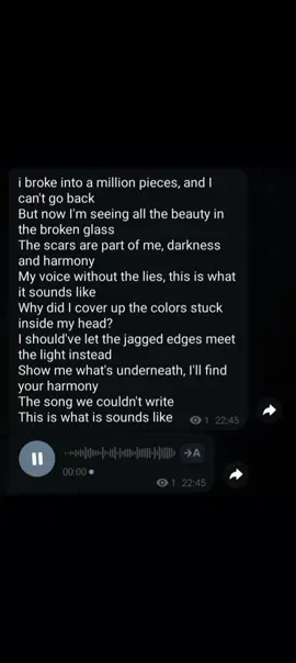i broke into a million pieces, and i cant go back