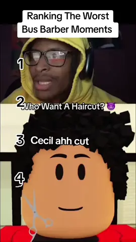 Ranking The Worst Bus Barber Moments #roblox #CapCut #Funny #ranking #barber 