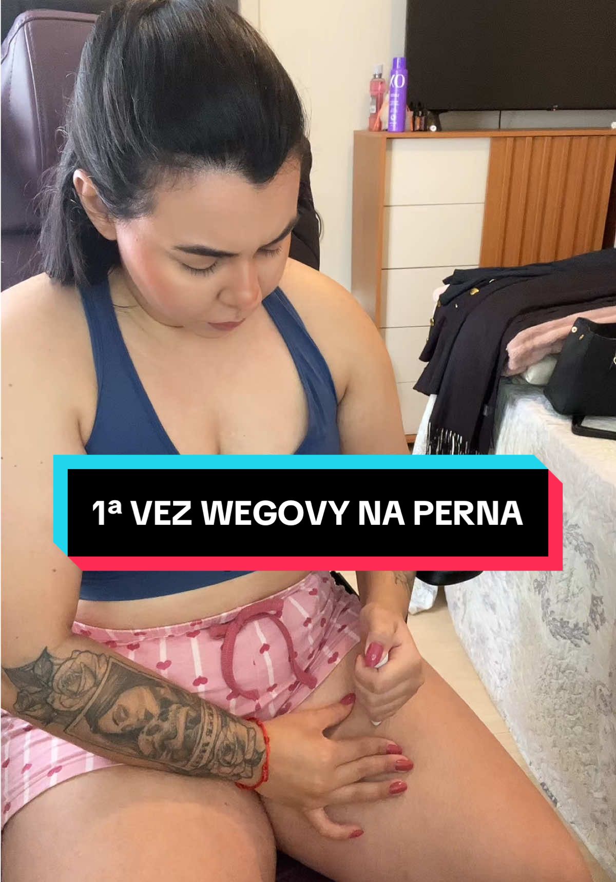 1ª vez wegovy na perna, p fechar a experiencia de aplicar em tds locais  (permitidos) - local já estava esterilizado 👍🏼  #wegovy #canetinha #glp1 #emagrecimento #vidareal #foryou2025 #dailylife #semaglutida 
