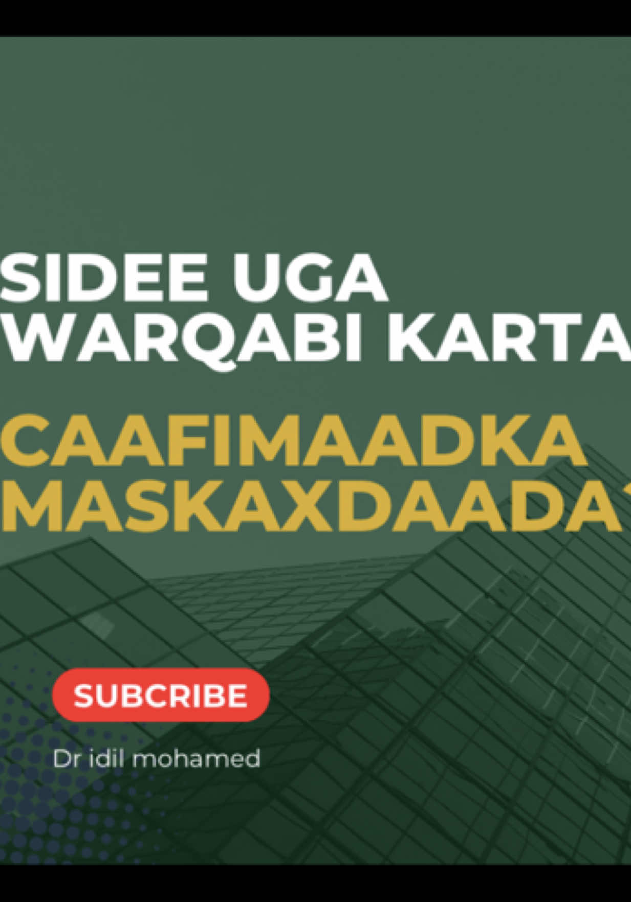 Sidee uga warqabi kartaa caafimadka maskaxdaada ? Linkiga youtube chanalkeyga waxuu saaranyahy profilkeyga  soo boqo mahadsanid #selflove #womenhealth #MentalHealth #mentalhealthmatters #counseling #pyschologyfacts #somalitiktok #foryoupage 