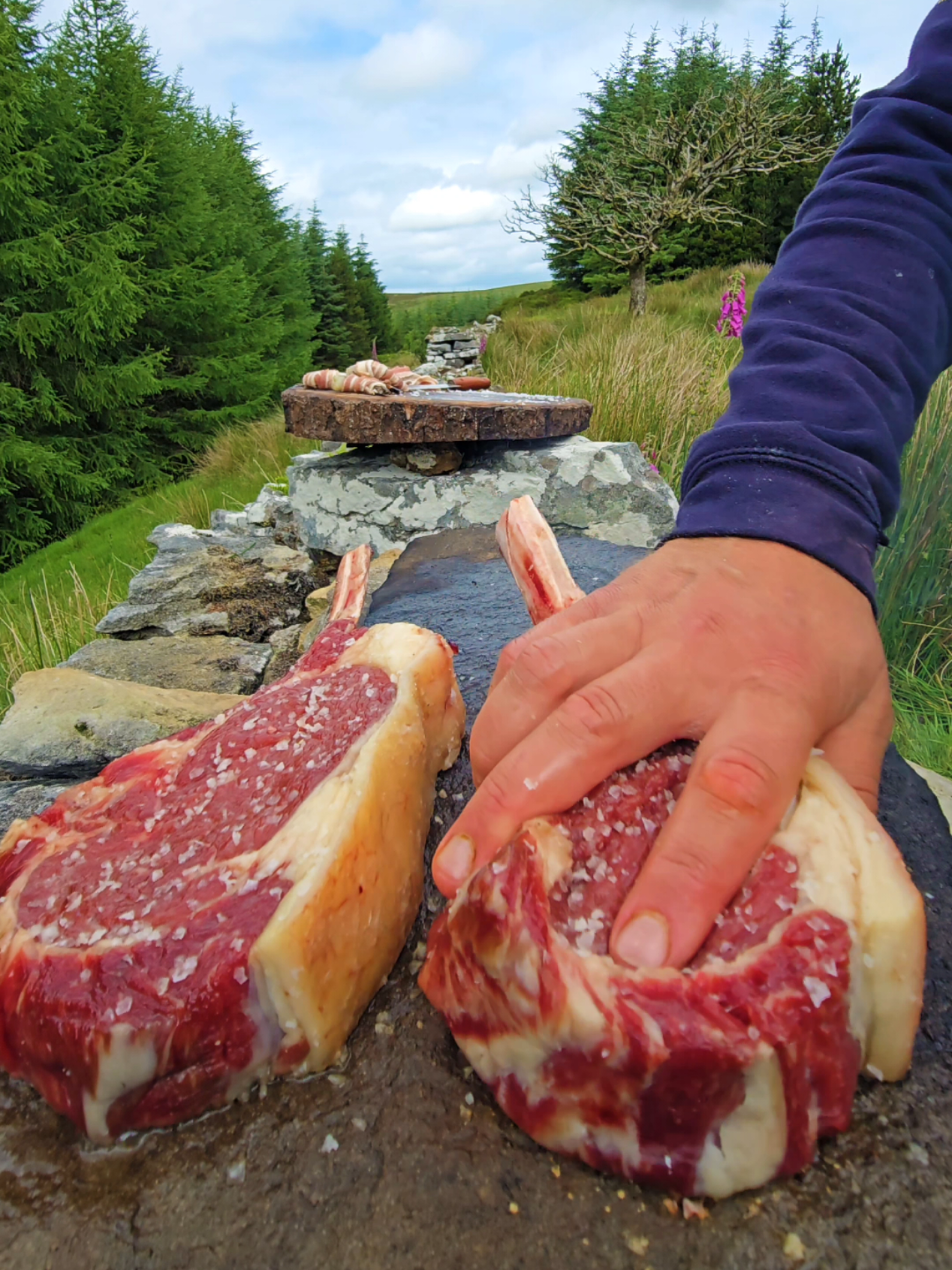 Surf & Turf On HOT stone🔥 #fyp #asmr #food #cooking #menwiththepot 