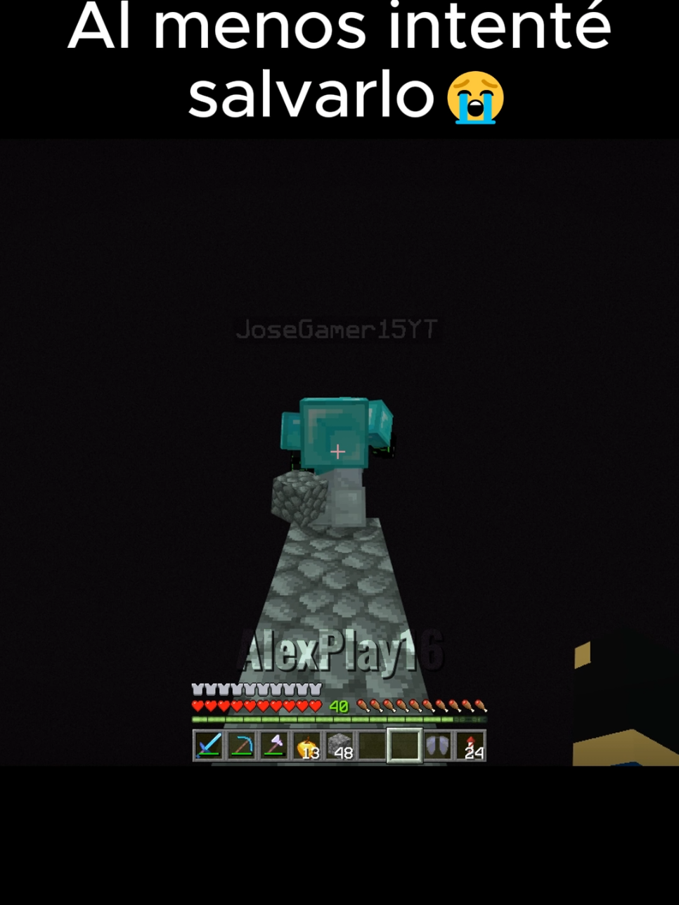 Al menos intenté salvarlo😭 #Minecraft #minecraftbedrock #minecraftjava #minecraftmemes #bolivia #AlexPlay16 #AlexPlay16YT 