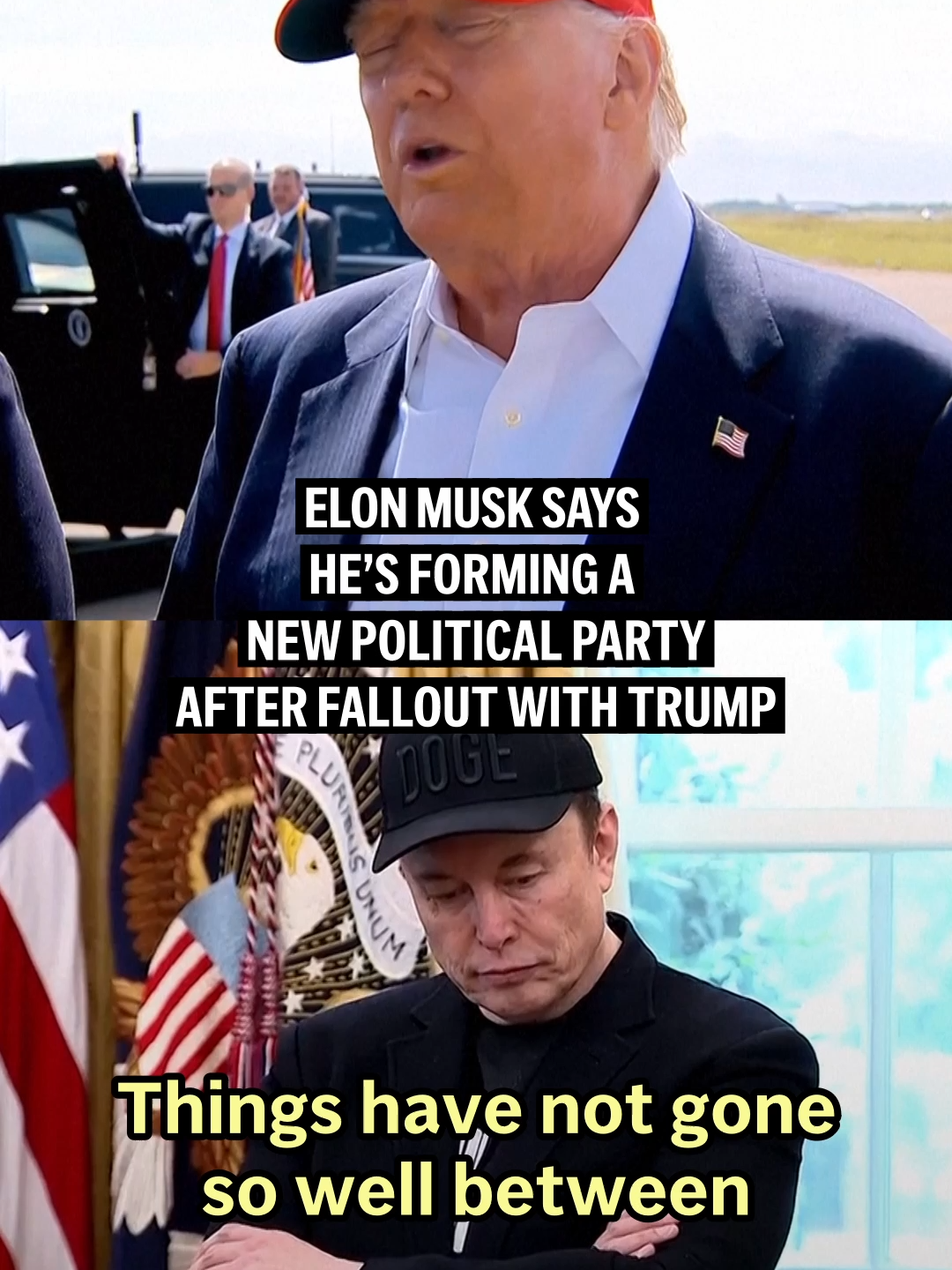 Elon Musk said he’s carrying out his threat to form a new political party after his feud with President Donald Trump, announcing the America Party in response to the president’s sweeping tax cuts law. #news #uspolitics #trump #elonmusk