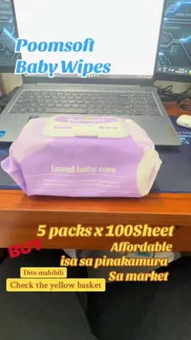 BABY WIPES by Poomsoft Affordable, Purple Lavender Scented and Alcohol Free, Wet Tissue, Gentle Disposable Cotton Wipes.  #babywipes  #mommy #parenting #fyp  #everyone #Poomsoft