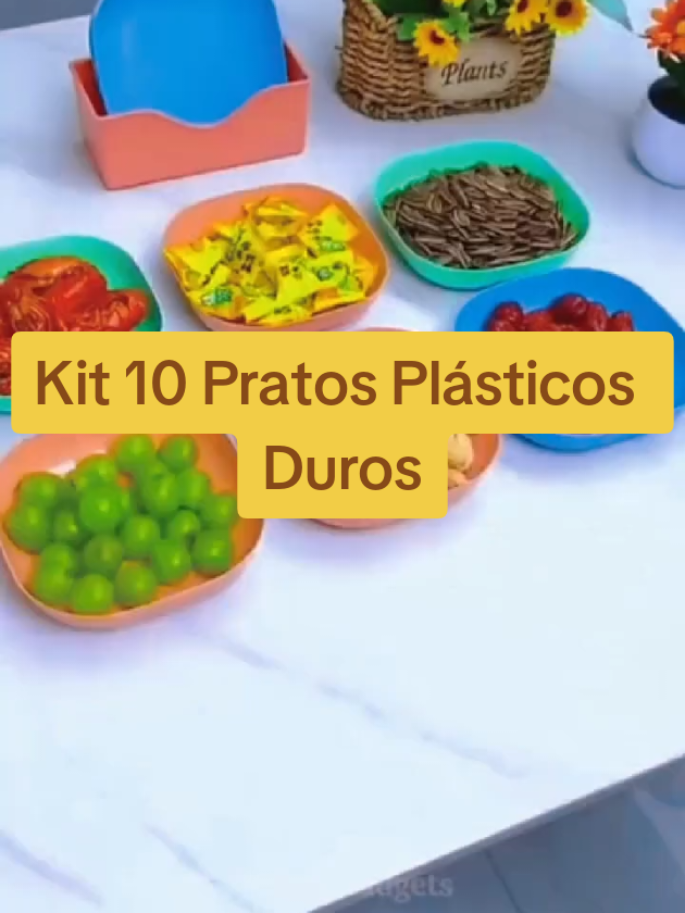 Kit 10 Pratos Plásticos Duros #tiktokshop #ecommerce #achadinhos #vendas #fypviral #compras 