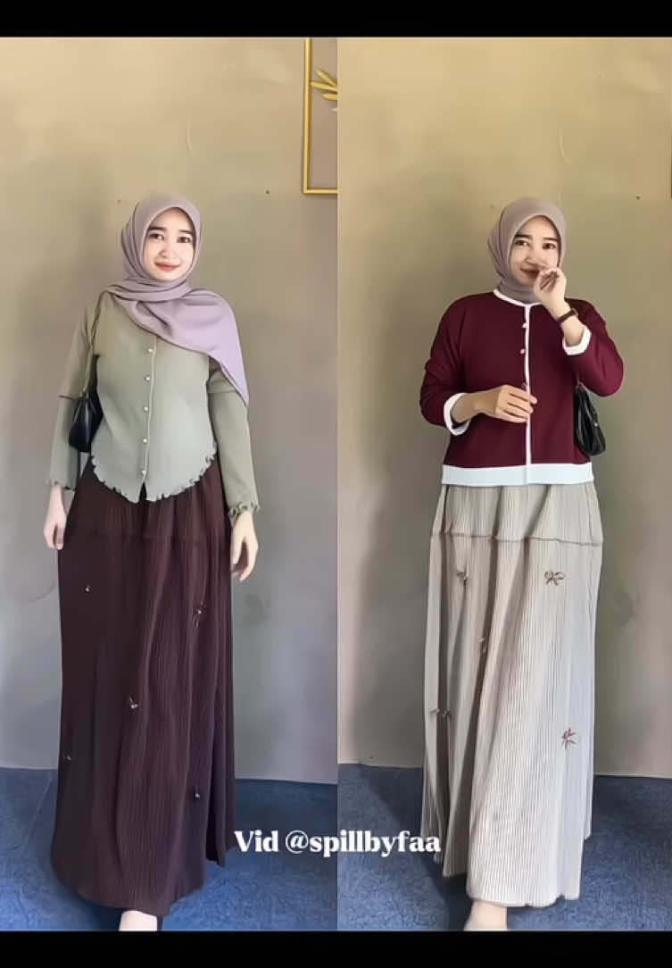 Bagus cream / mahogany? Bingung bgt cantik semua 🥲 #rokplisket #rokjumbo 
