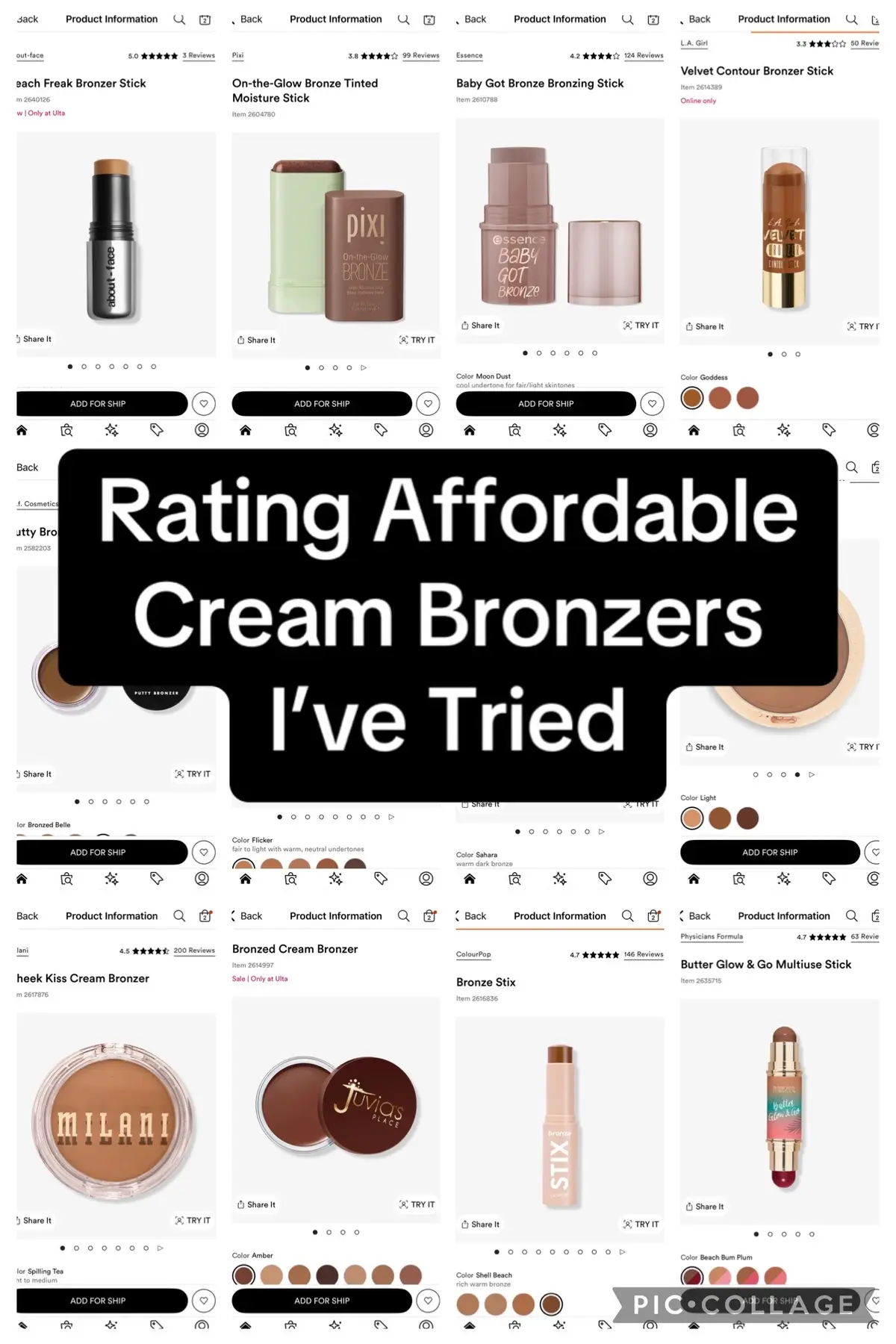 Rating affordable cream bronzers I’ve tried!  @about-face beauty @Milani Cosmetics @Morphe Cosmetics @Persona Cosmetics @ColourPop Cosmetics  #BeautyReview #BeautyTok #foryoupage #foryou #fyp #viralbeauty #makeup #beauty #beautytips #ratingbeautyproducts #honestreviews #deinfluencing #makeupreview #makeuptok #bronzer #creambronzer #creambronzers #bronzers #affordablemakeup #drugstoremakeup #drugstoremakeupmusthaves #affordablebronzer #lagirl #colourpop #aboutfacebeauty #pixibeauty #essencecosmetics #physiciansformula #revolutionbeauty #milanicosmetics #elfcosmetics #morphe #personacosmetics #juviasplace 